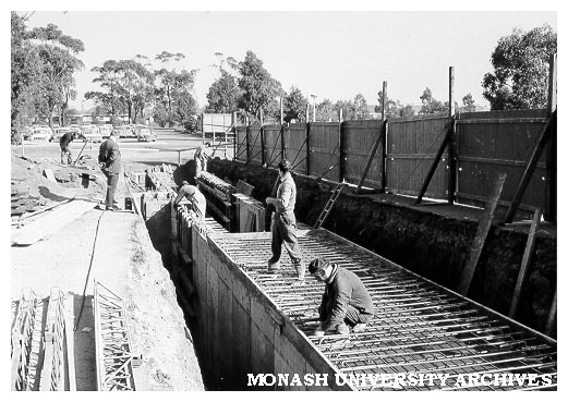 Services tunnel under construction
