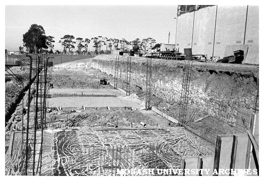 Foundations for sports pavilion