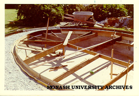 Foundations for fountain in Engineering courtyard