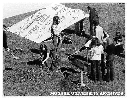 Student protesters outside University Offices