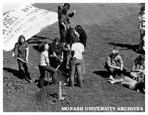 Student protesters outside University Offices