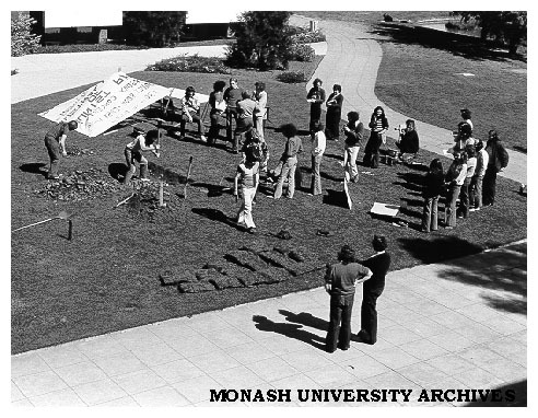 Student protesters outside University Offices