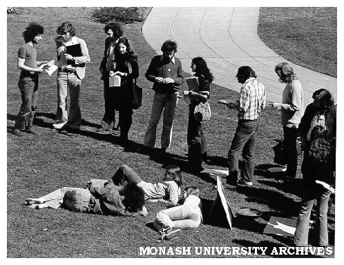 Student protesters outside University Offices