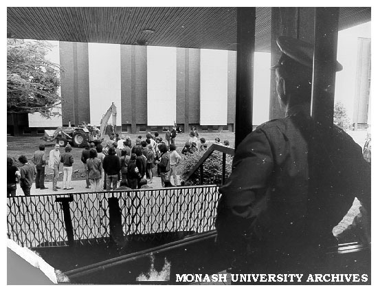 Student protesters outside University Offices