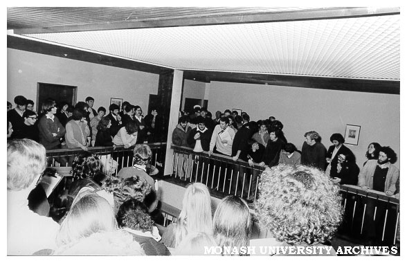 Students occupying first floor of University Offices