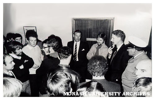 Protesting students outside Vice-Chancellor's office