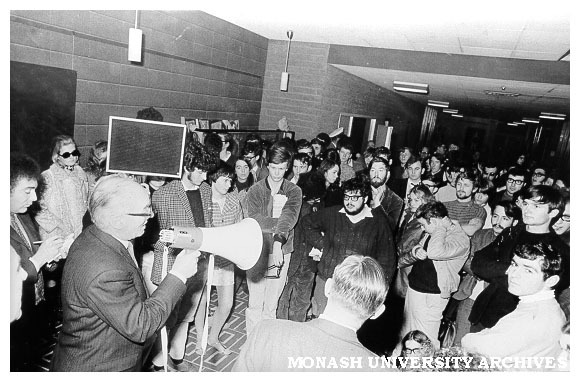 Vice-Chancellor addressing students in University Union