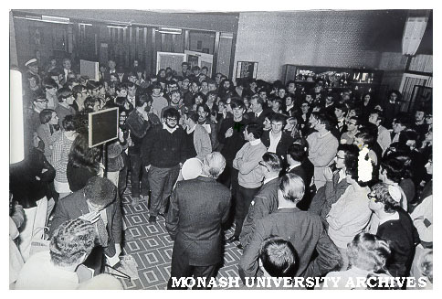 Vice-Chancellor addressing students in University Union