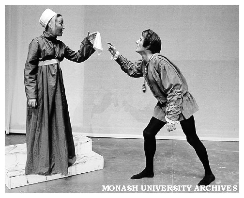 Elizabeth Long (left) and Raymond Long in 'Othello', as Emilia and Iago