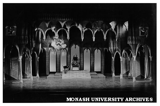 Scene from 'Rumpelstiltskin'. Darrell Hilton (left) as Rumpelstiltskin