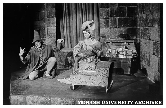 Darrell Hilton and Beverley Gardiner in 'Rumpelstiltskin', as Rumpelstiltskin and Gretchen