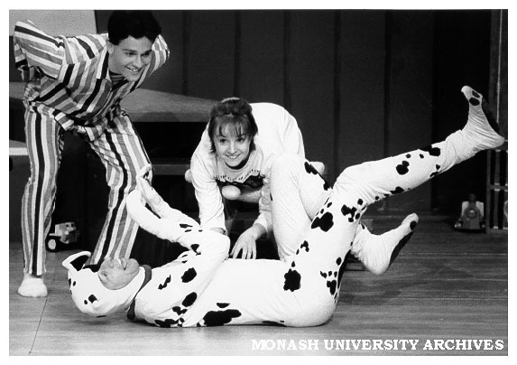 Scene from 'Danny in Trouble'. Paul Winchester (left) as Danny, Kirsty McGregor as Emma and Philip Dodd as Rumpus the dog