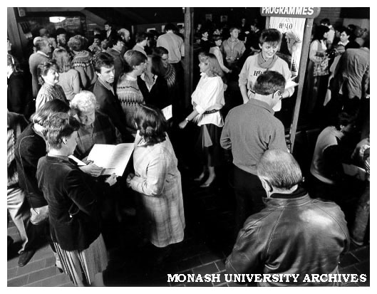 Alexander Theatre foyer before performance of 'Hello Dolly'