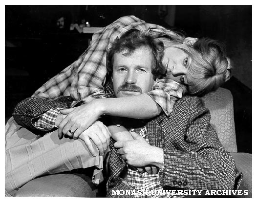 Scene from 'Look Back in Anger'. Peter Rowley as Jimmy Porter and Elaine Baillie as Alison Porter