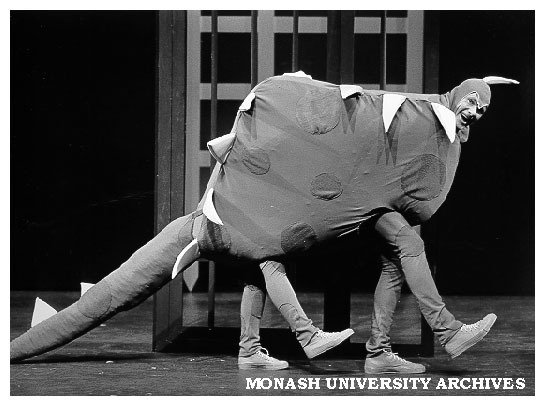 Scene from "The Meg and Mog Show' with Norman Yemm as Steggie