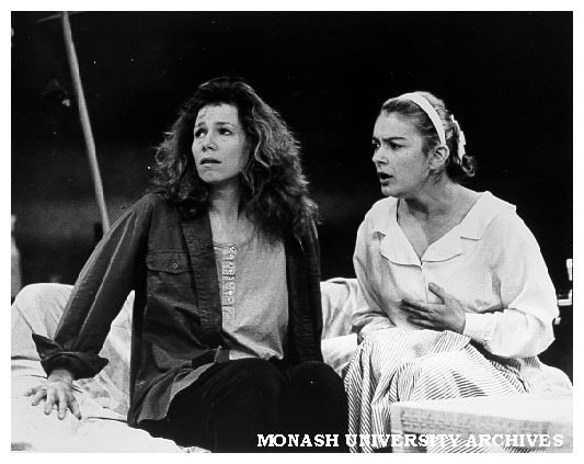Scene from 'Nice Girls'. Jane Menelaus (left) as Megan and Melita Jurisic as Lizzy