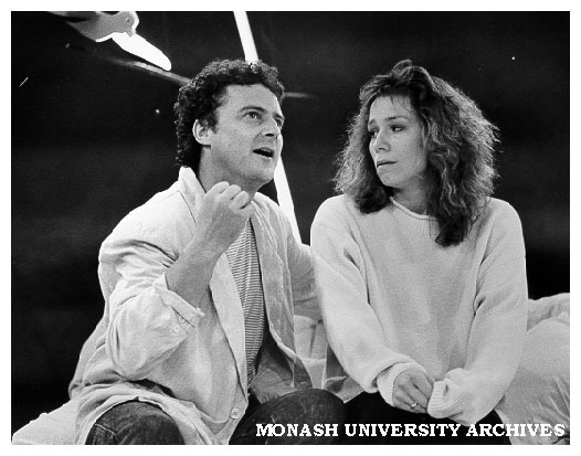 Scene from 'Nice Girls'. Richard Healy as Richard and Jane Menelaus as Megan