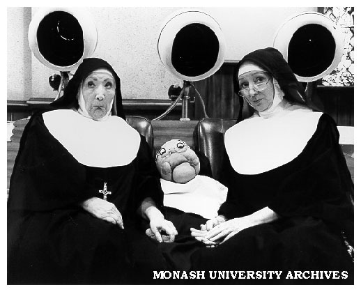 June Bronhill (left) and Patricia Vivian-Lall in 'Nunsense'