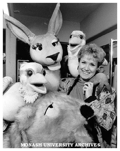 Geraldine Morrow with 'Possum Magic' characters