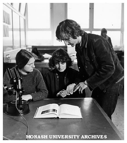 Mr. Ian Campbell with Caulfield Institute of Technology Chemistry students