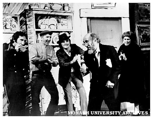 Scene from 'Puckoon', from left: James Wright, Terry Norris, Gary Gray, Harold Baigent, Marion Heathfield