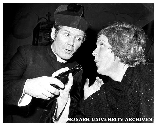 Scene from 'Puckoon' with Hu Pryce and Marion Heathfield