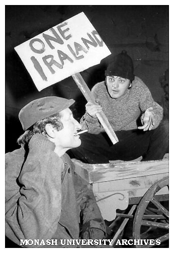 Scene from 'Puckoon'. Terry Norris (left) and Gary Gray