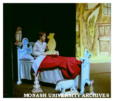 Scene from 'Winnie the Pooh' with Jay McCormack as Christopher Robin