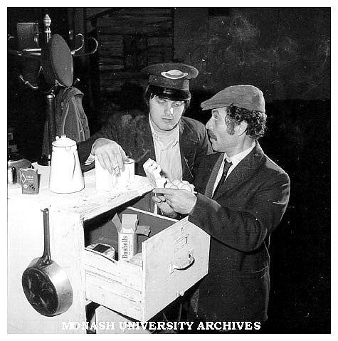 Scene from 'The Signalman's Apprentice'. Gary Gray (left) as Edward and Alan Tobin as Alfred