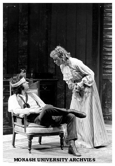 Scene from 'The Seagull' - James Chesworth as Kostia and Jill Forster as Arkadina