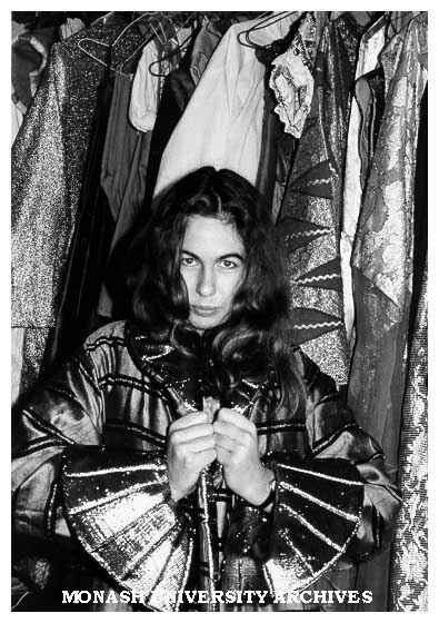 Sara Drill, modelling costume from Alexander Theatre hire department