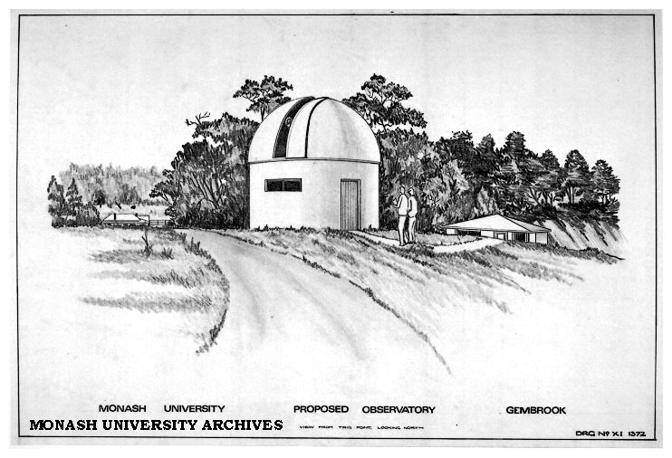Artist's impression of Monash Observatory at Mt. Burnett