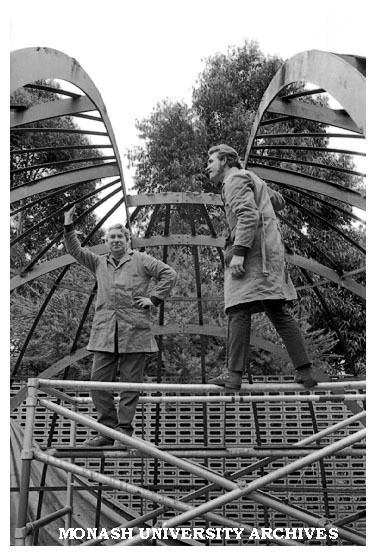 Construction work on Monash Observatory dome