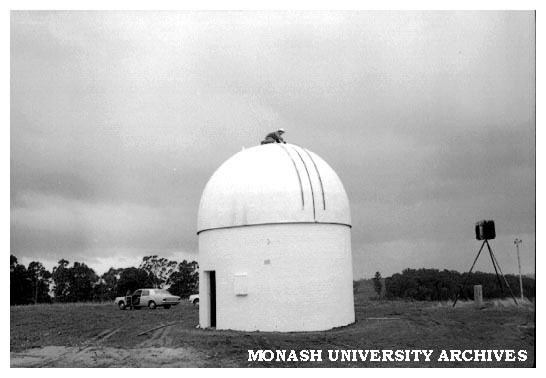 Installation of dome on Monash Observatory at Mt. Burnett