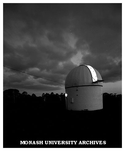 Monash Observatory at Mt Burnett at night