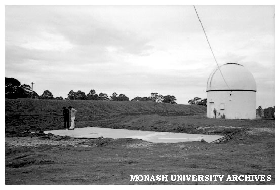 Concrete slab for log cabin at Monash Observatory at Mt. Burnett