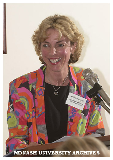 Michelle Waters, Co-ordinator Work Life and Family, Equity and Diversity Centre speaking at International Women's Day 2001