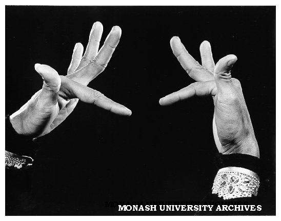 Hands of performer in 'An Indonesian Adventure'