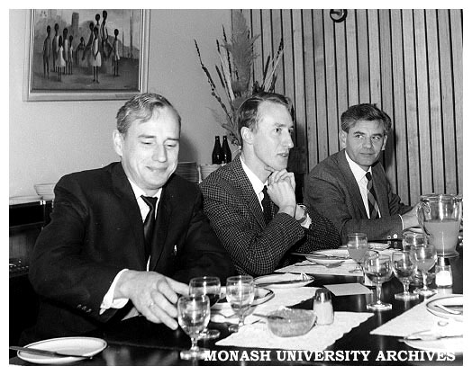 Mr I.Lecis and Drs. J. Pilbrow and L. Francey at the Faculty Club
