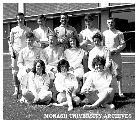 Fencing team with Gordon Troup (back row middle)
