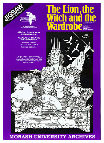 Poster for performance of 'The Lion, the Witch and the Wardrobe'
