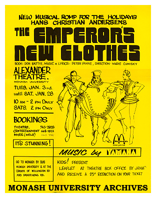 Poster for performance of 'The Emperor's New Clothes'