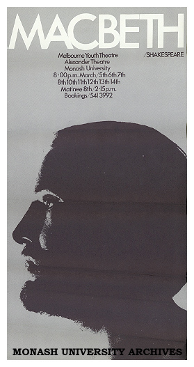 Poster (front) for performance of 'Macbeth'