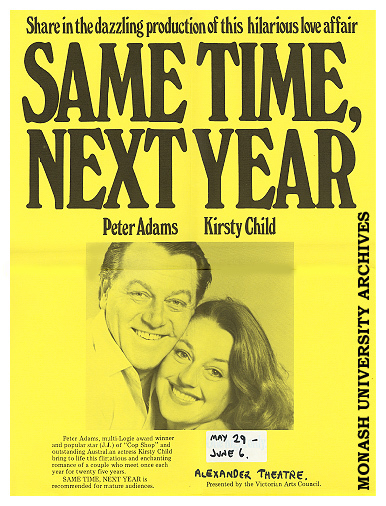 Poster for performance of 'Same Time, Next Year'