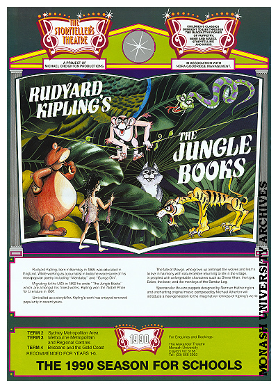 Poster for performance of Rudyard Kipling's 'The Jungle Books'