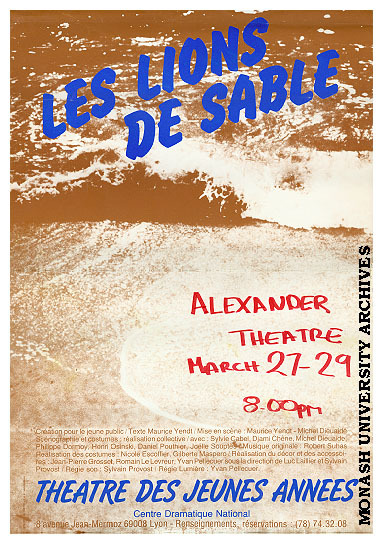 Poster for performance of 'Les Lions de Sable'