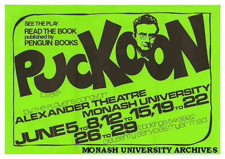 Poster for performance of 'Puckoon'