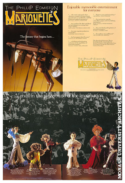 Brochure for The Phillip Edmiston Marionettes