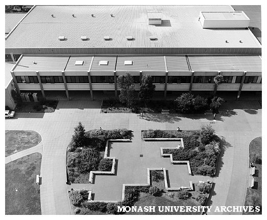 Raised view of Union building and forum from Menzies building