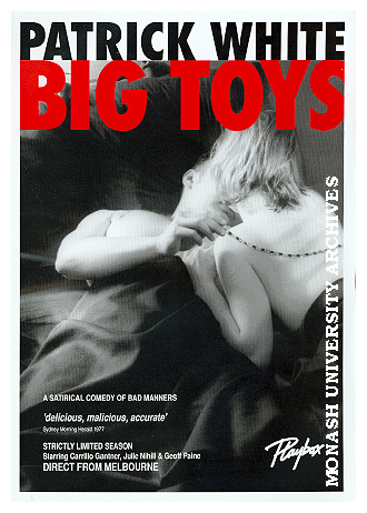 Flyer (front) for performance of 'Big Toys' by Patrick White